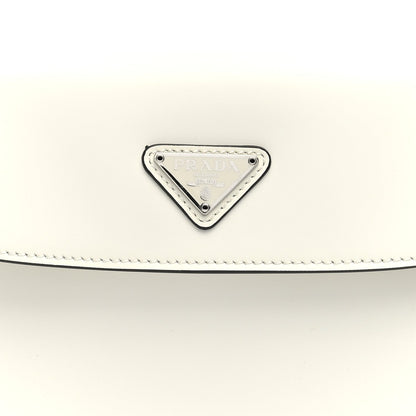 Prada Spazzolato Cleo Flap Shoulder Bag White 7 of 9