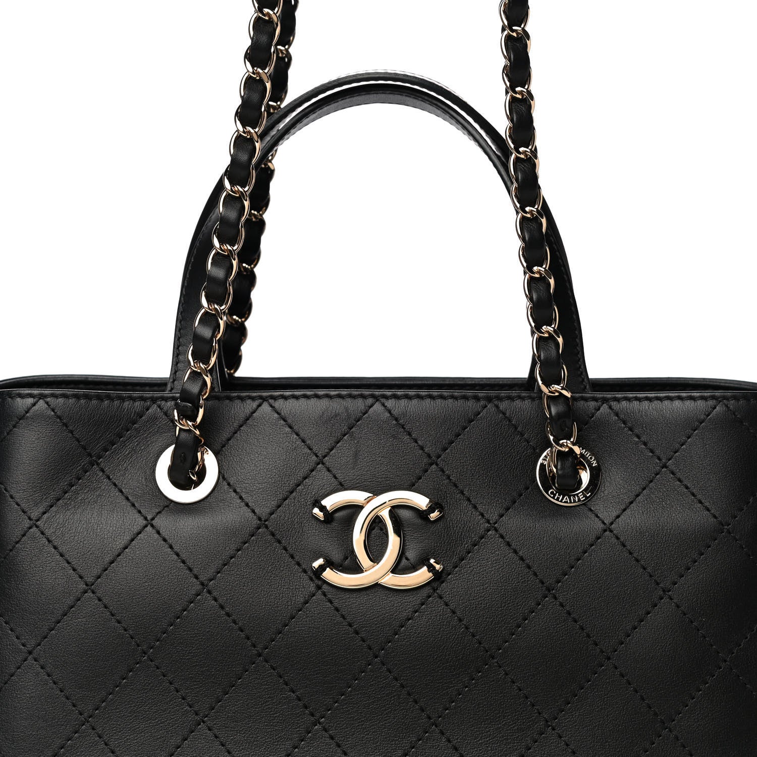 Chanel Calfskin Large Serial Shopper Tote Black 7 of 11