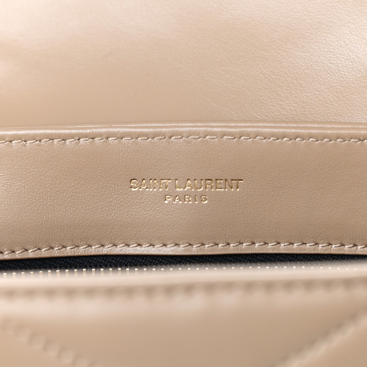 Saint Laurent Calfskin Y Quilted Monogram Toy Loulou Crossbody Bag Latte 6 of 9