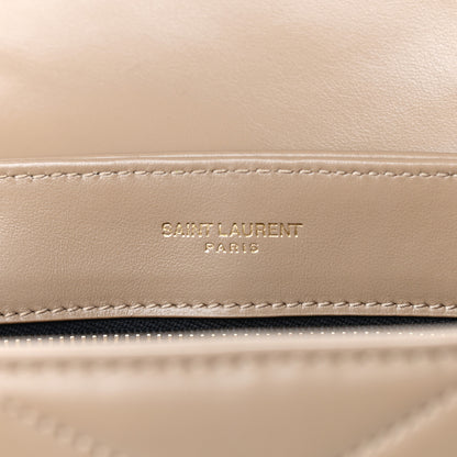 Saint Laurent Calfskin Y Quilted Monogram Toy Loulou Crossbody Bag Latte 6 of 9