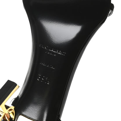 Saint Laurent Patent Calfskin Opyum 85 Sandals 39.5 Black Gold 7 of 9