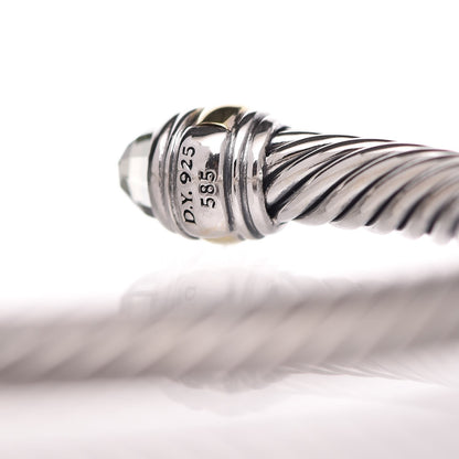 David Yurman Sterling Silver 14K Yellow Gold Prasiolite 5mm Cable Classics Bracelet 5 of 5