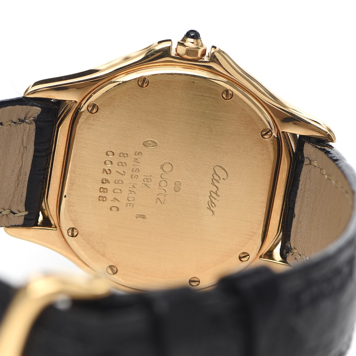 18K Yellow Gold Alligator 33mm Cougar Quartz Watch