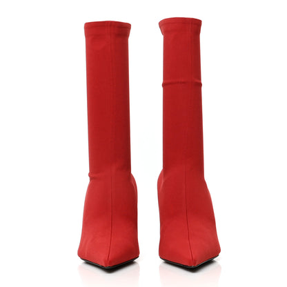 Balenciaga Jersey Crepe Extreme Pointed Toe Knife Booties 37 Rouge 2 of 6