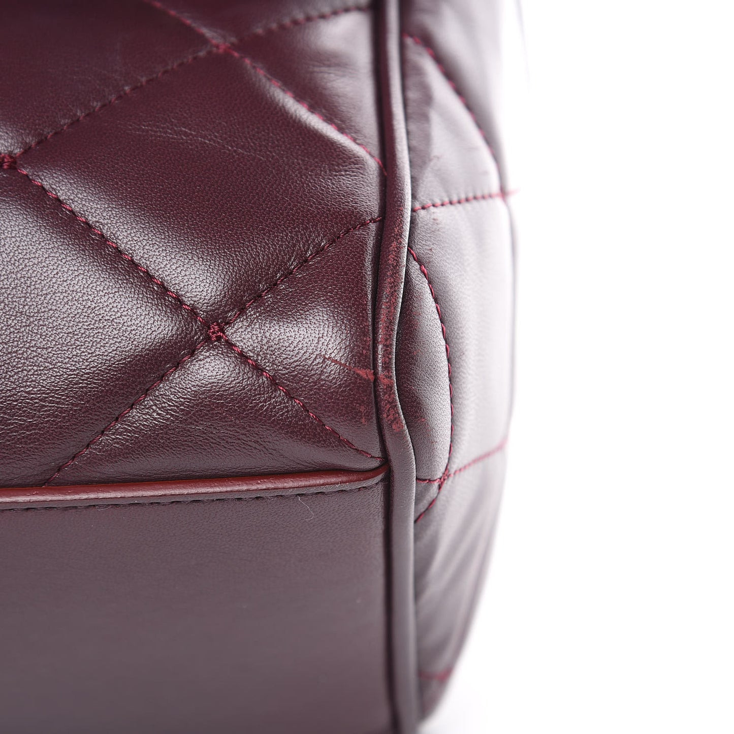 Lambskin Quilted Kate Shoulder Bag Burgundy