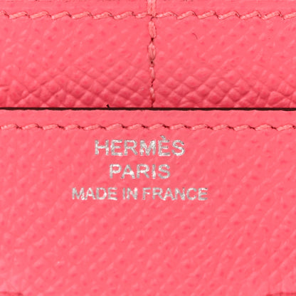 Hermes Epsom Constance Compact Passant Wallet Rose Azalee 6 of 9