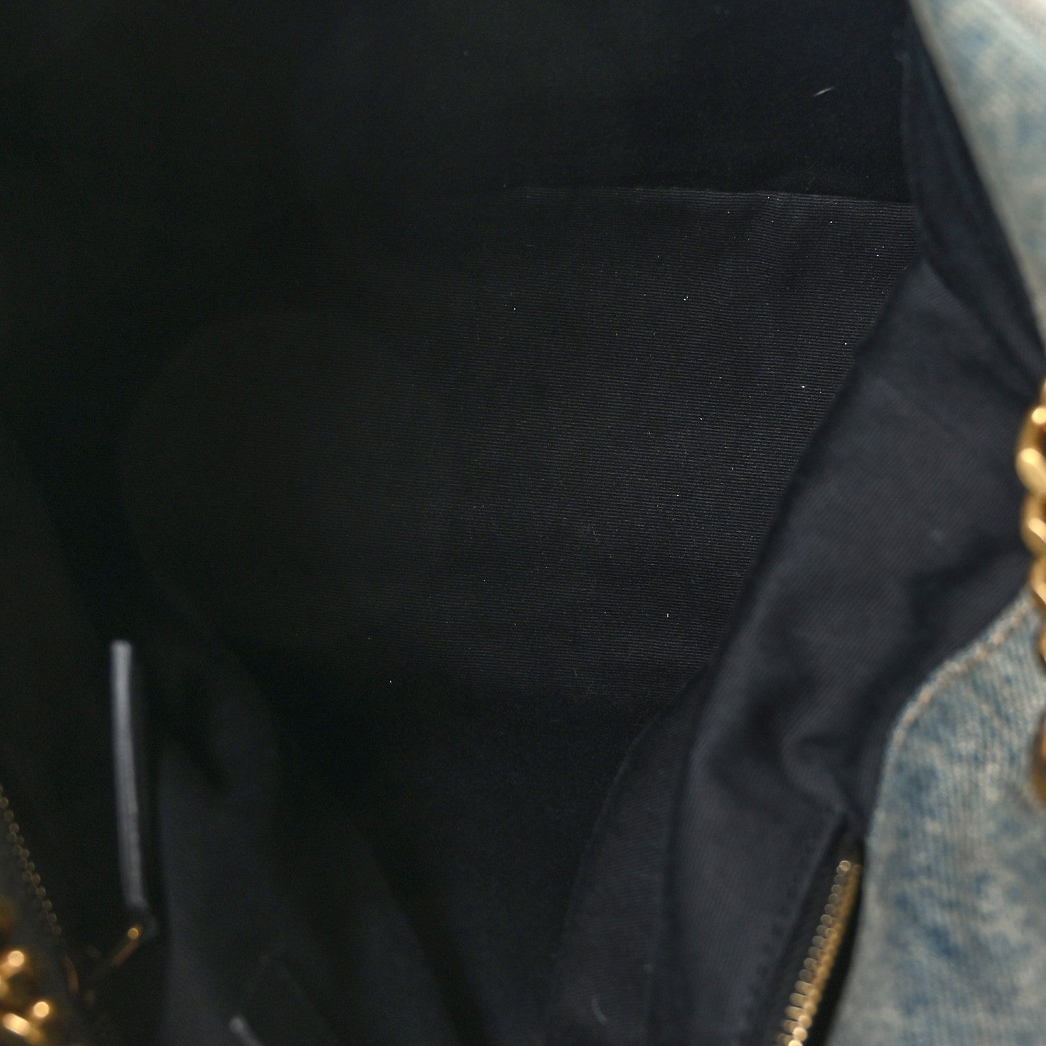Saint Laurent Denim Quilted Medium Loulou Puffer Monogram Chain Satchel Blue Black 5 of 9