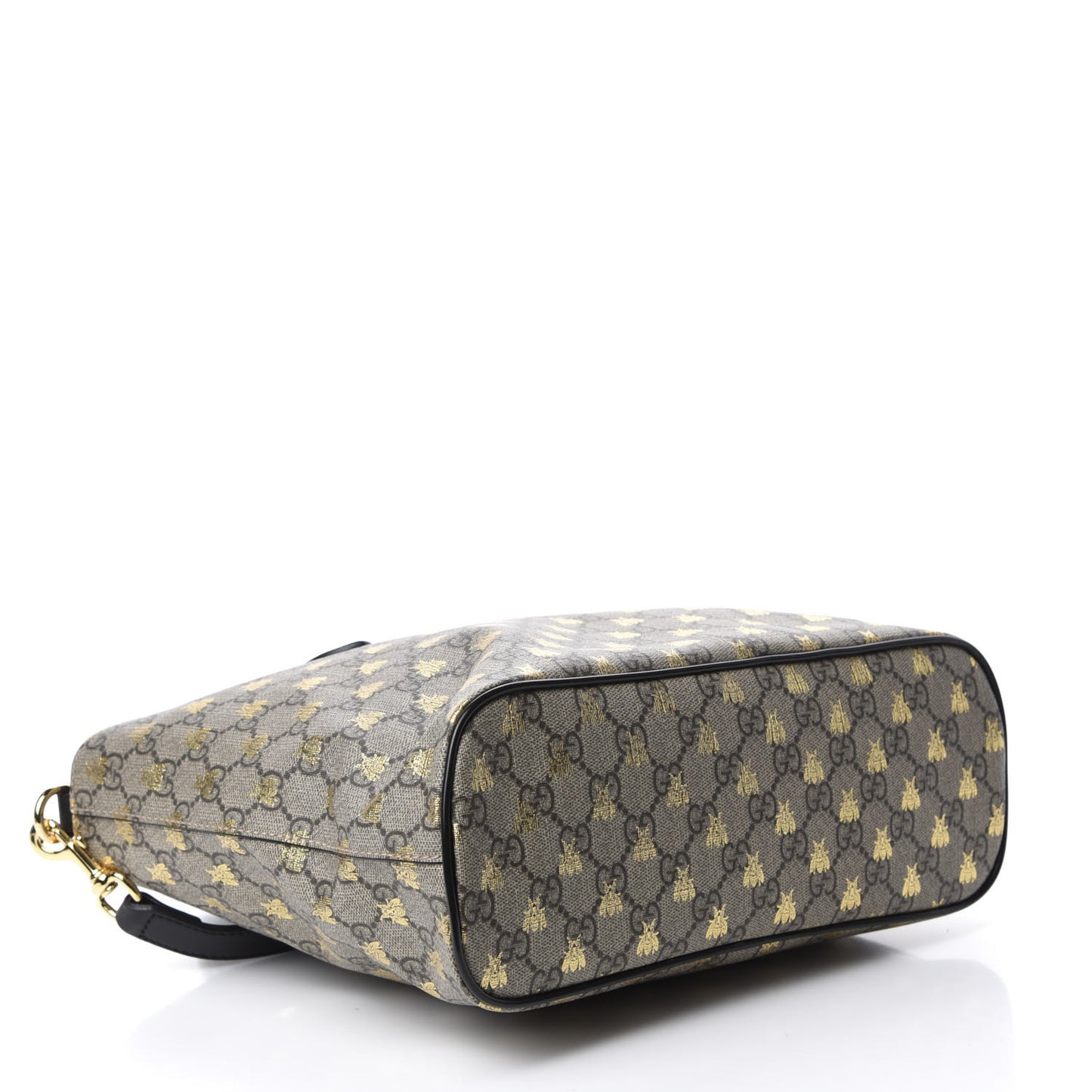 Soft GG Supreme Monogram Bees Small Crossbody Tote Beige Oro Black