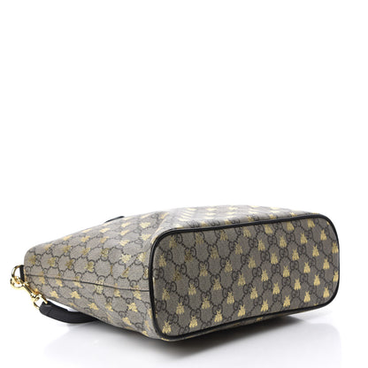 Gucci Soft GG Supreme Monogram Bees Small Crossbody Tote Beige Oro Black 4 of 10
