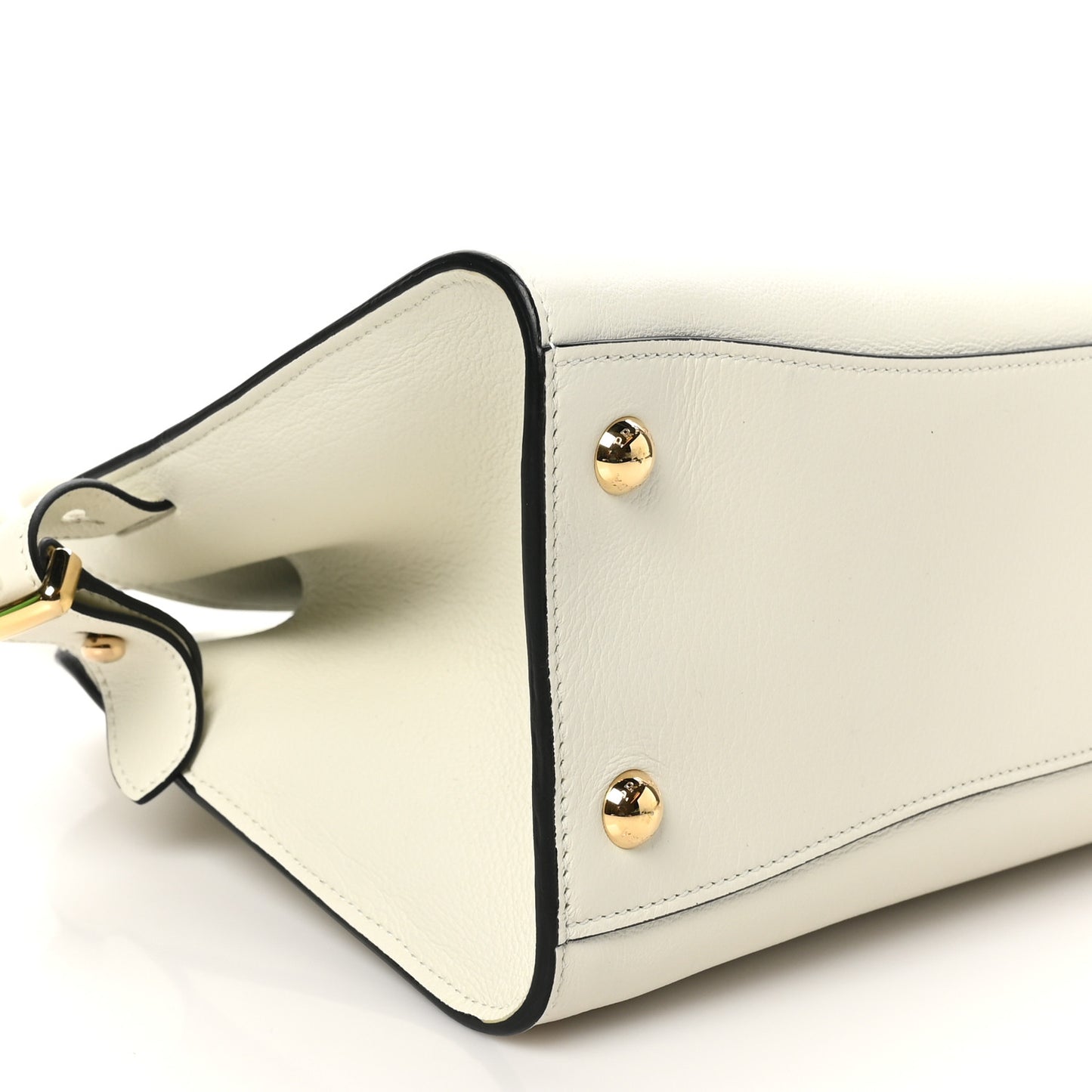 Soft Grain Calfskin Medium Tote Bag White