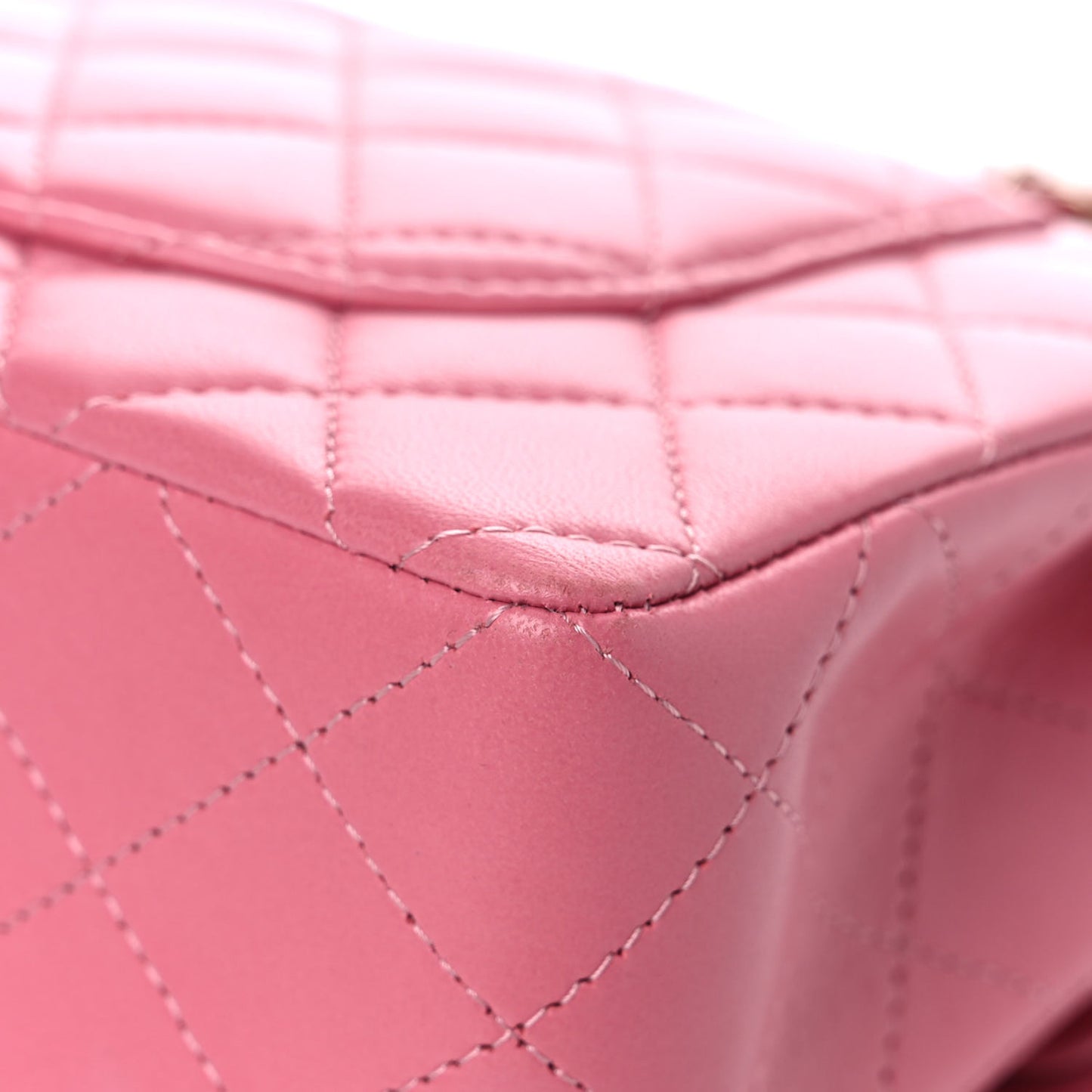 Lambskin Quilted Small Double Flap Pink