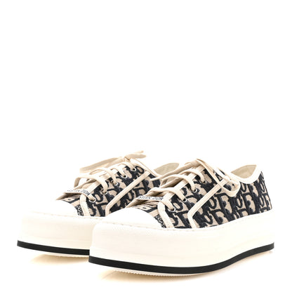 Christian Dior Canvas Oblique Walk'N'Dior Low Top Sneakers 39 Deep Blue 4 of 8
