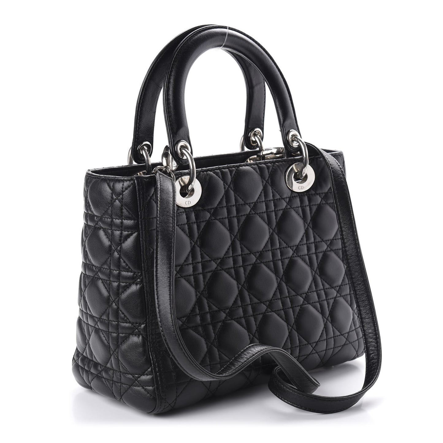 Lambskin Cannage Medium Lady Dior Black