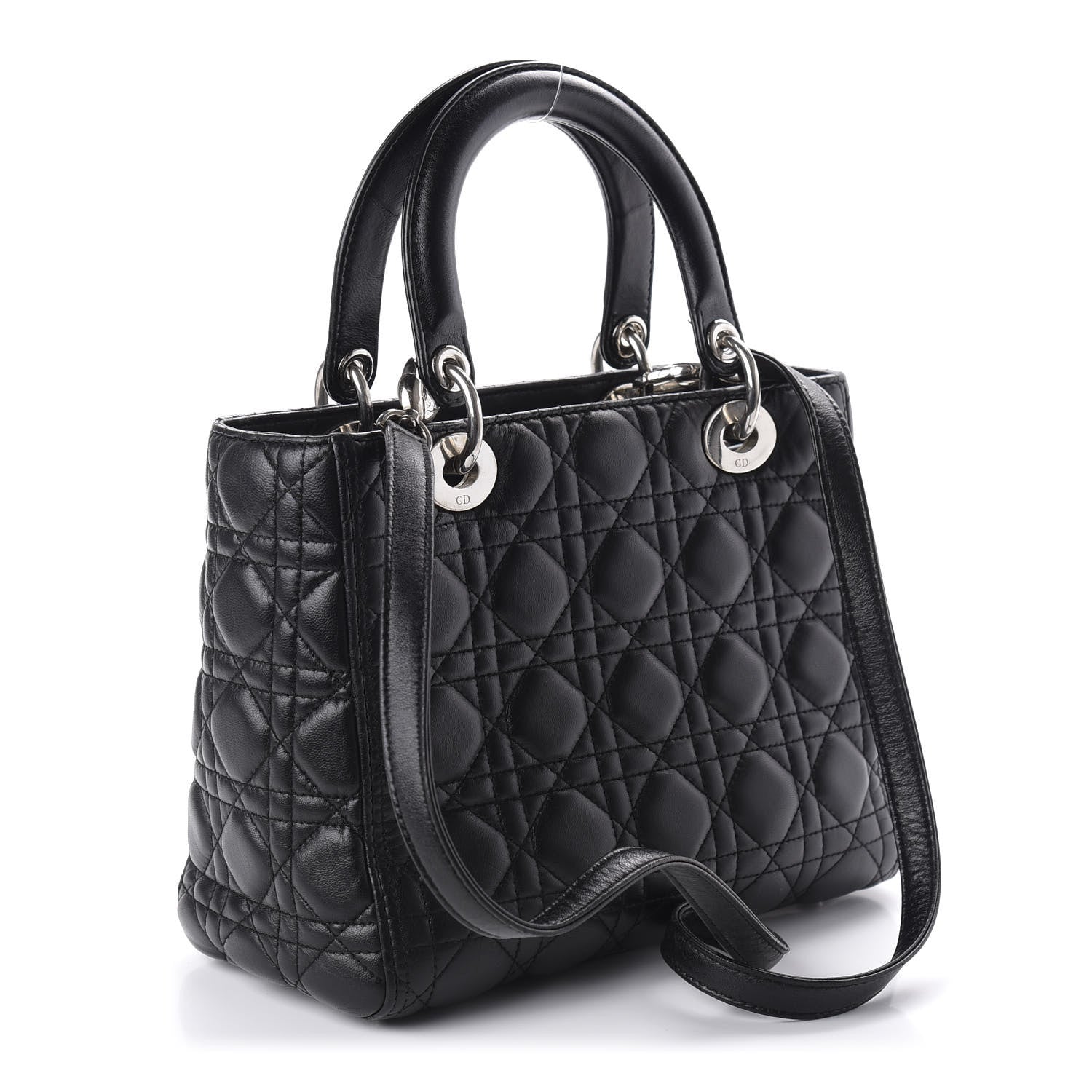 Christian Dior Lambskin Cannage Medium Lady Dior Black 3 of 10