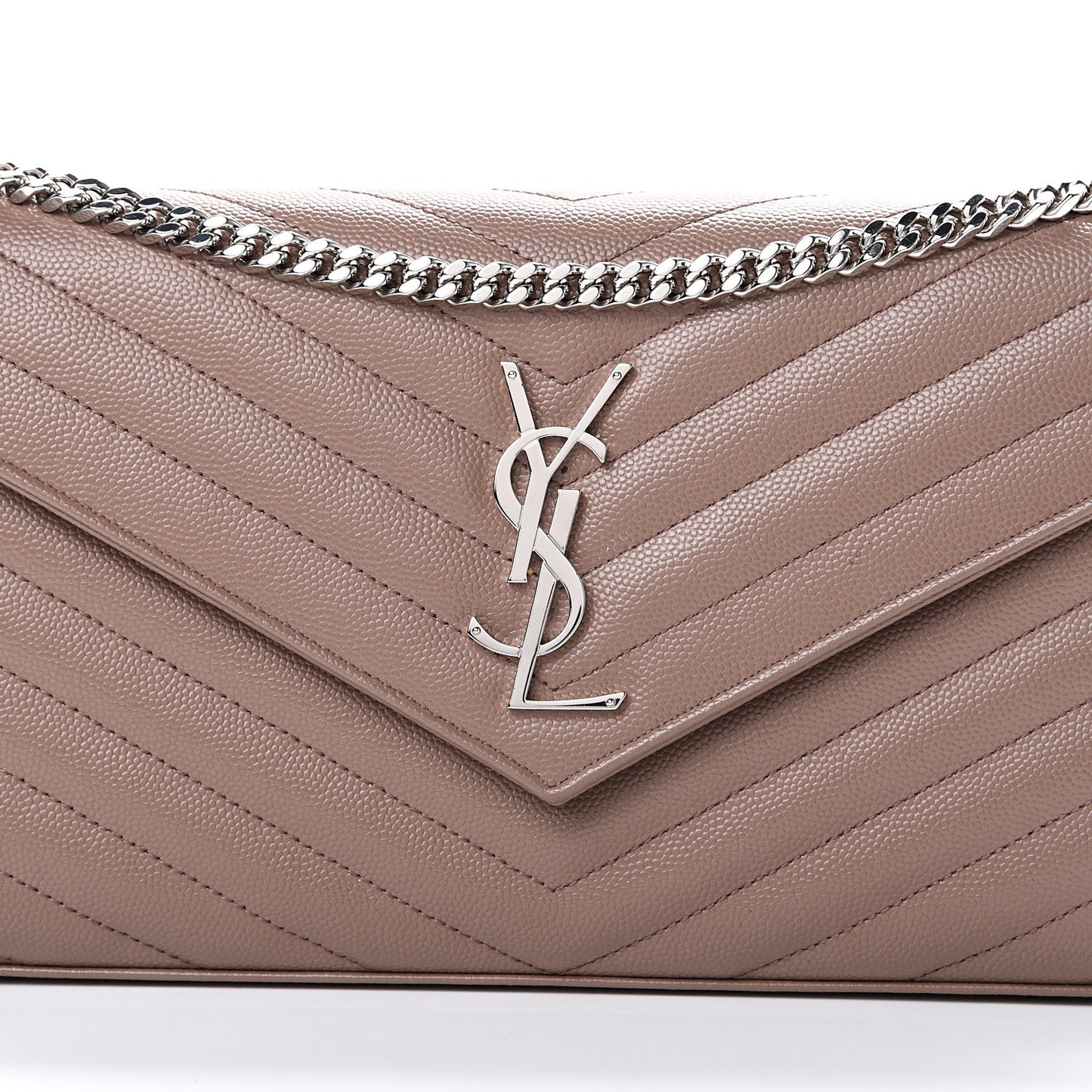 Grain De Poudre Matelasse Chevron Monogram Chain Wallet Fard