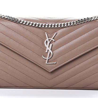 Saint Laurent Grain De Poudre Matelasse Chevron Monogram Chain Wallet Fard 10 of 16