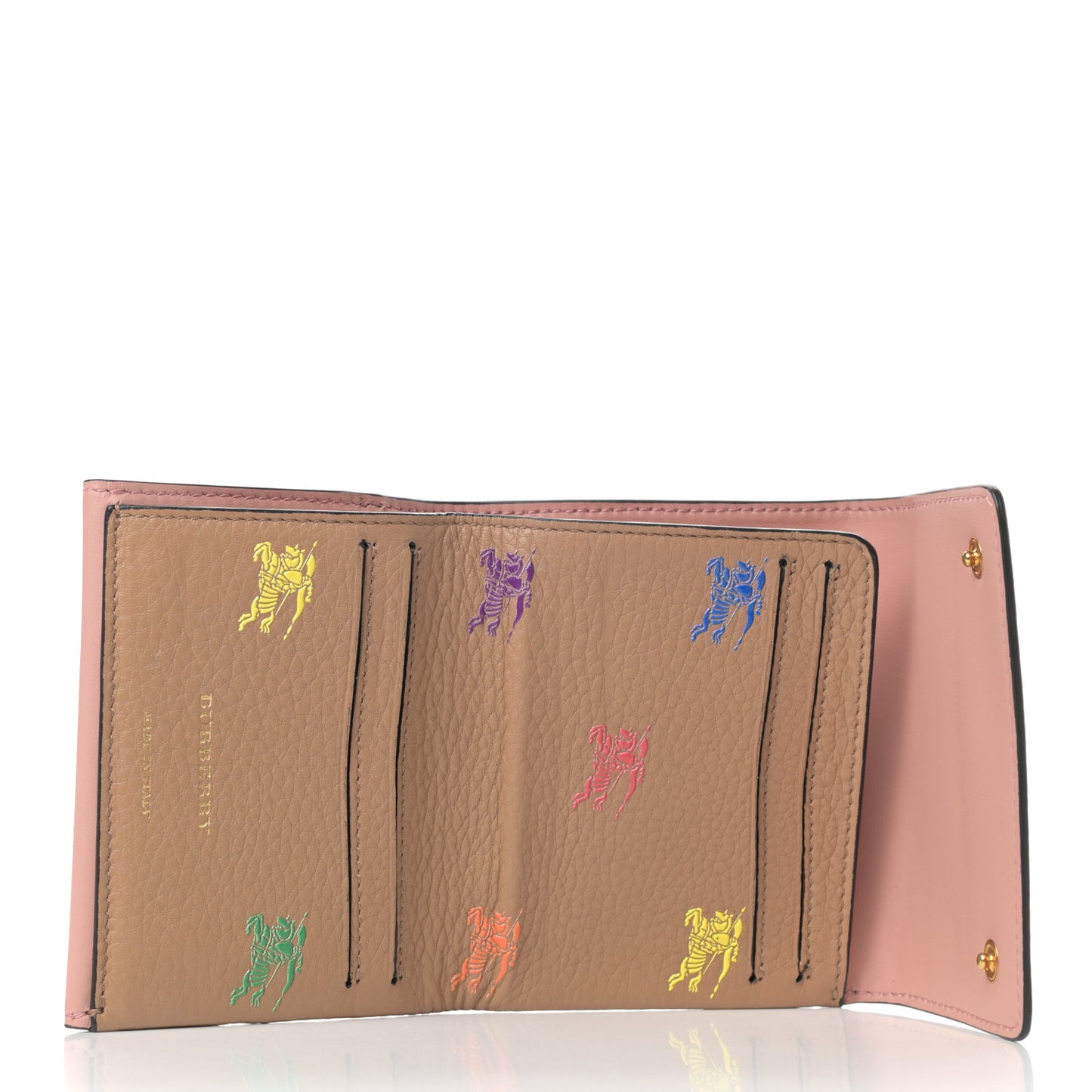 Grained Calfskin EKD Tri-Fold Compact Wallet Light Camel