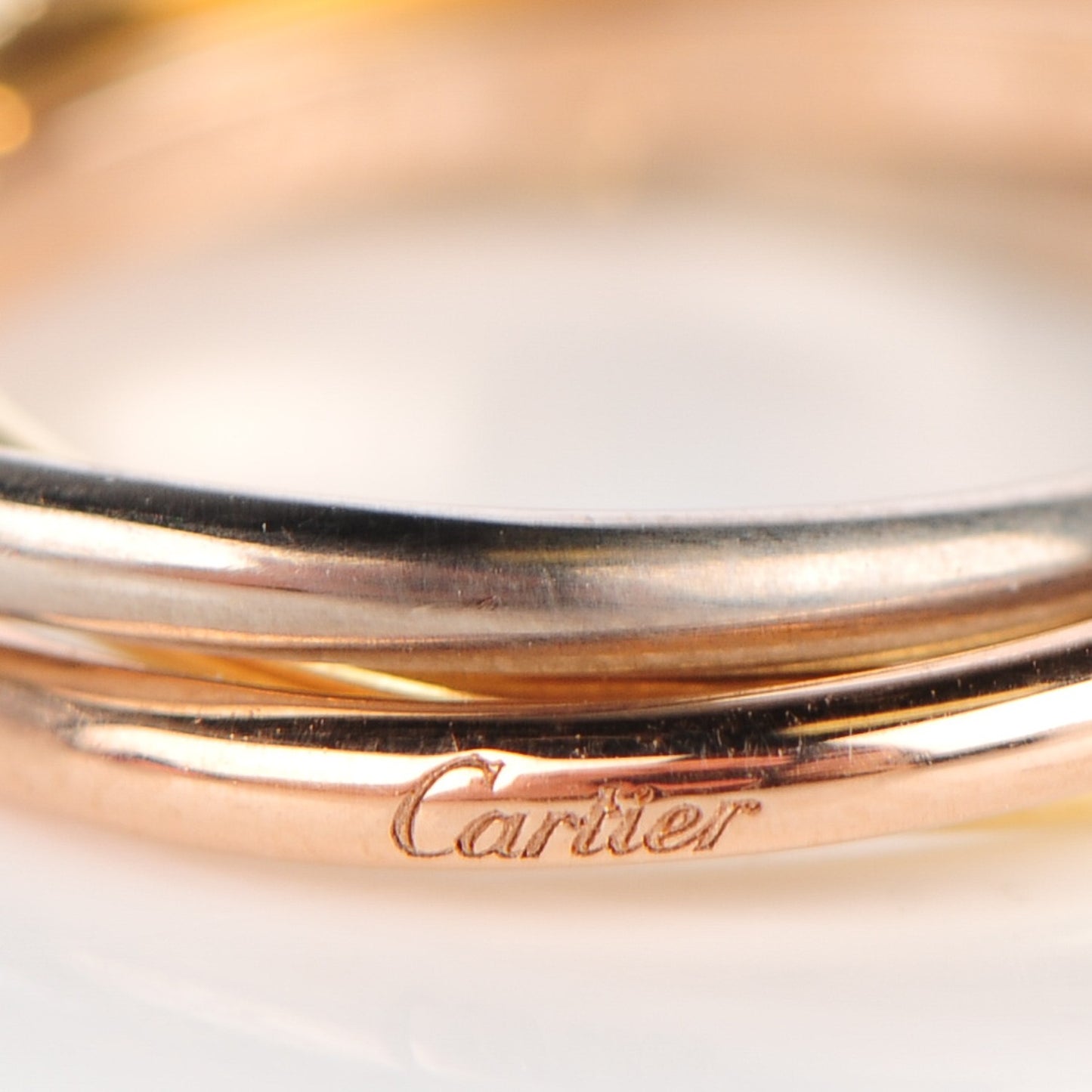 18K Pink Yellow White Gold Extra Small Trinity Ring 45 3.25