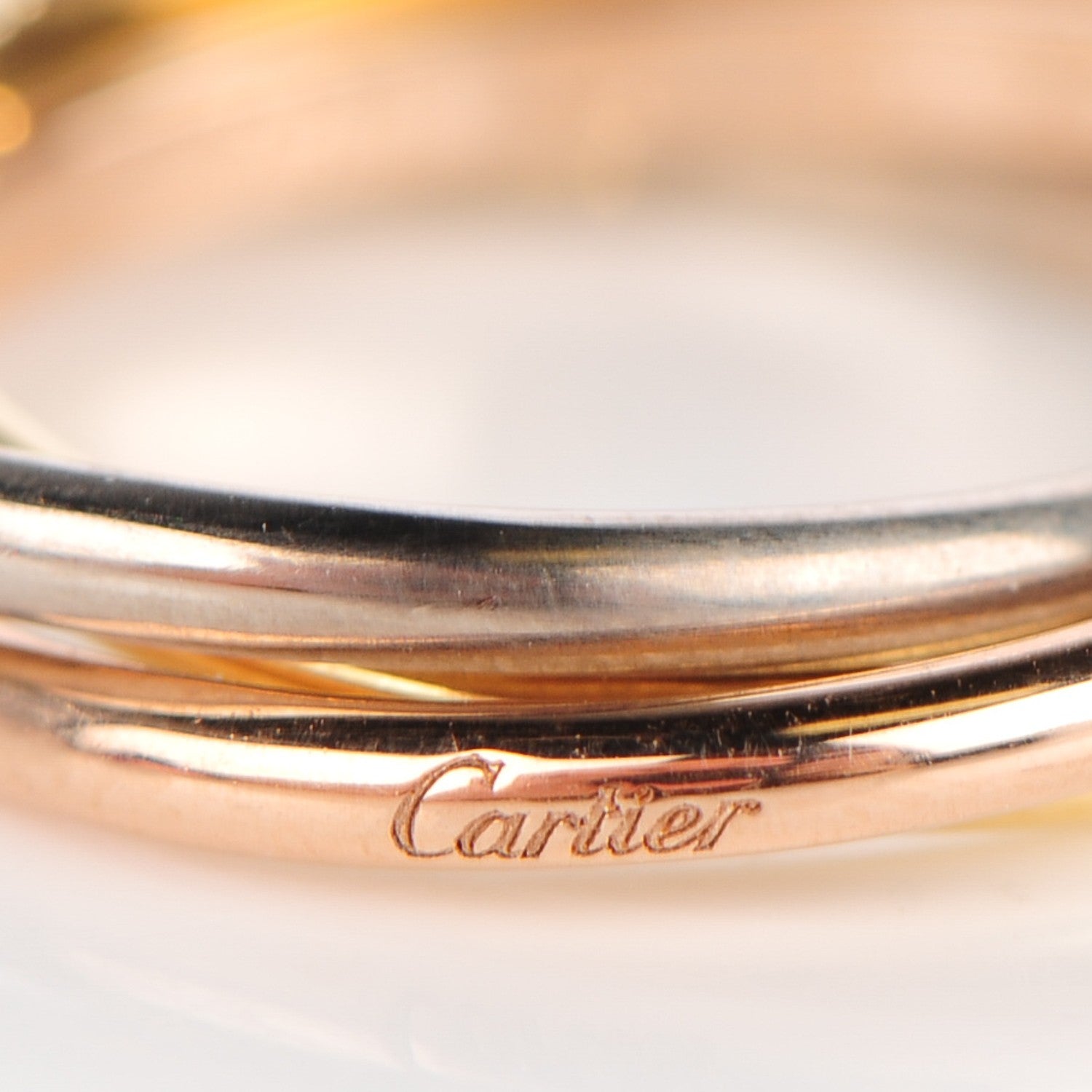 Cartier 18K Pink Yellow White Gold Extra Small Trinity Ring 45 3.25 4 of 7