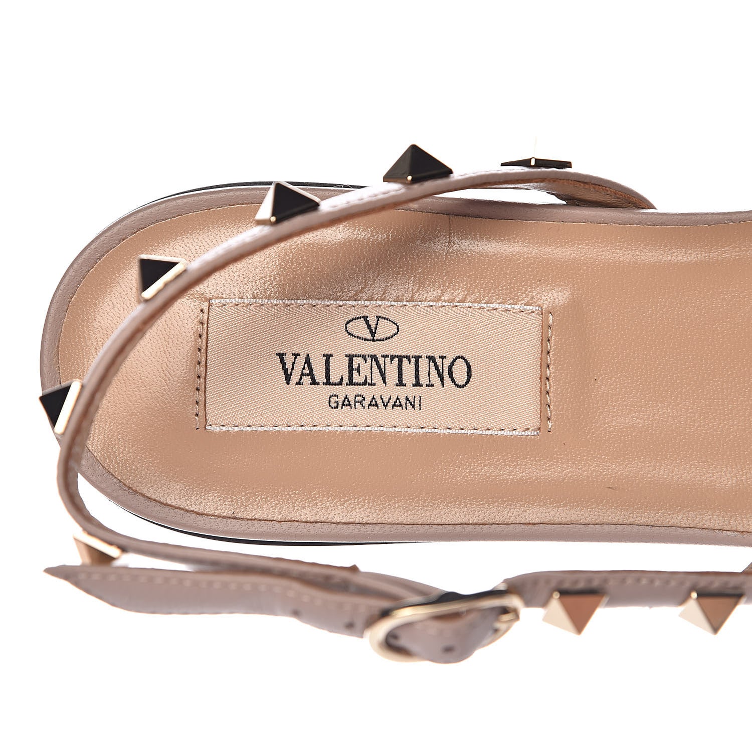 Valentino Garavani Nappa Rockstud Slingback Flats 38 Black Poudre 6 of 12