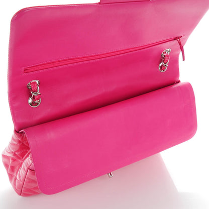Chanel Patent Calfskin Quilted Jumbo Double Flap Fuchsia 10 of 10