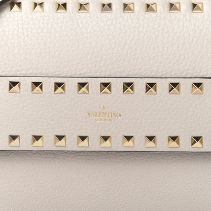Valentino Garavani Pebbled Calfskin Rockstud Side Slip Crossbody Pastel Grey 13 of 14