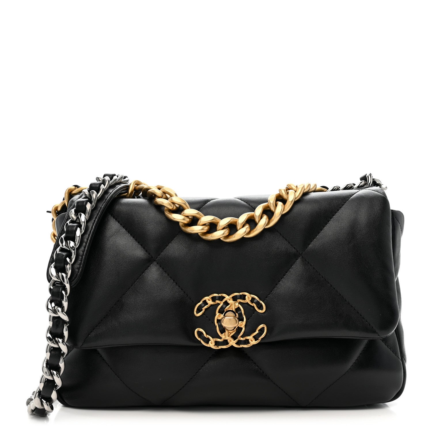 Chanel Lambskin Quilted Medium Chanel 19 Flap Black 1 of 10