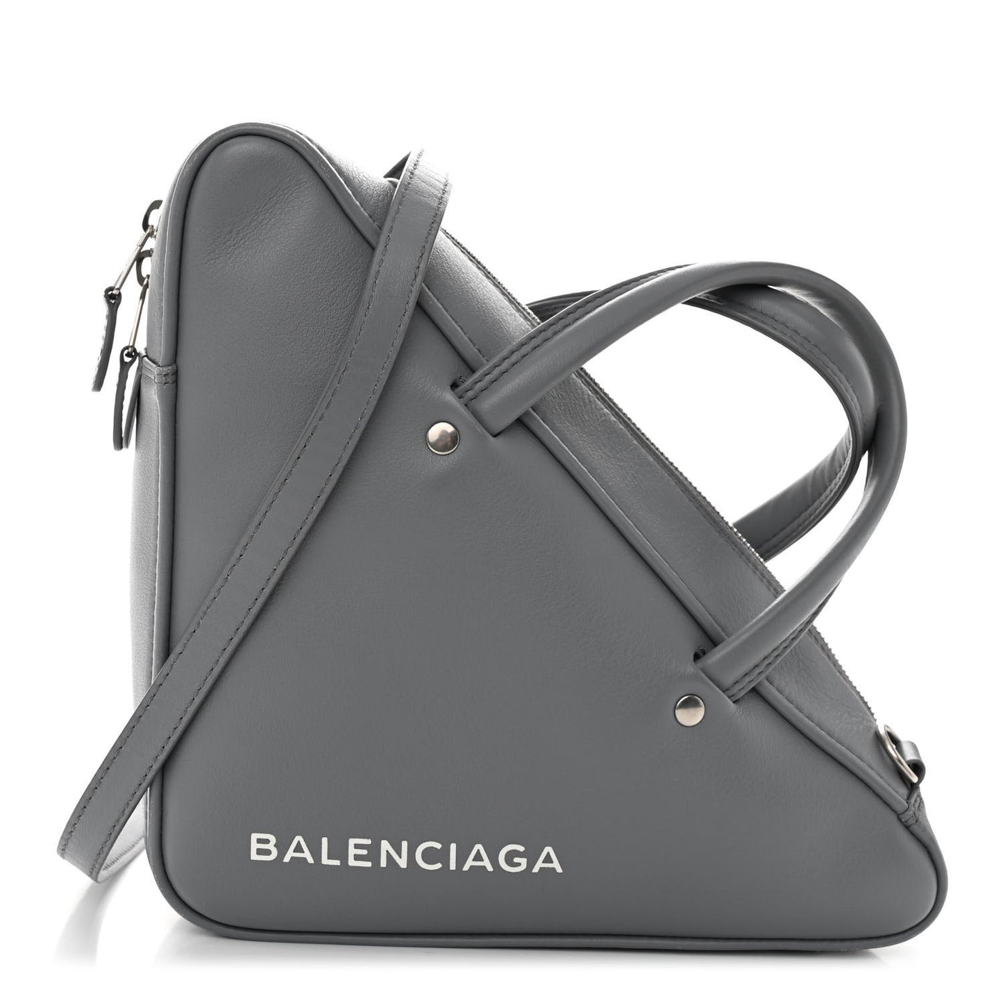 Calfskin S Triangle Duffle Grey