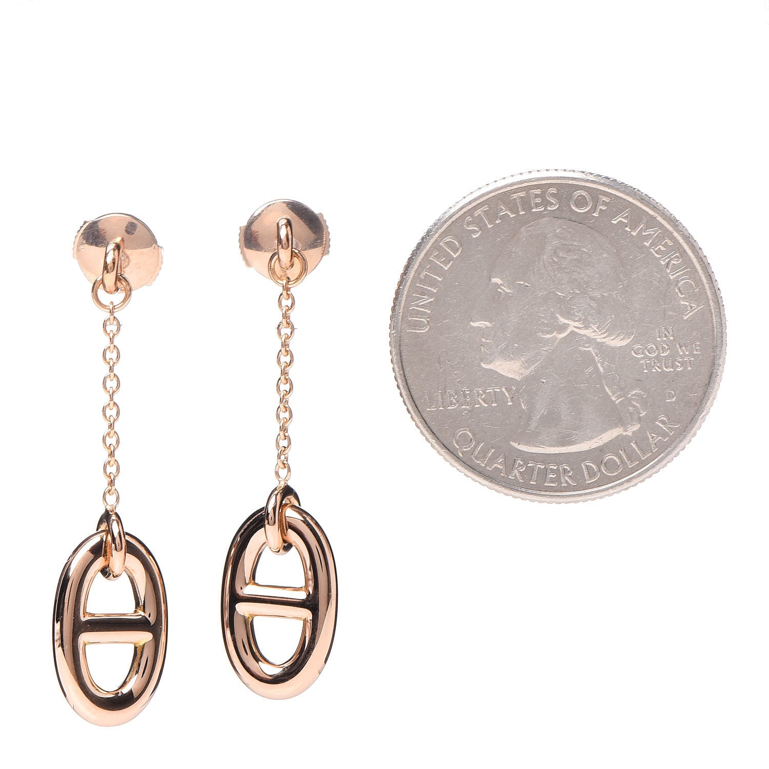 Hermes 18K Rose Gold PM Farandole Drop Earrings 2 of 5