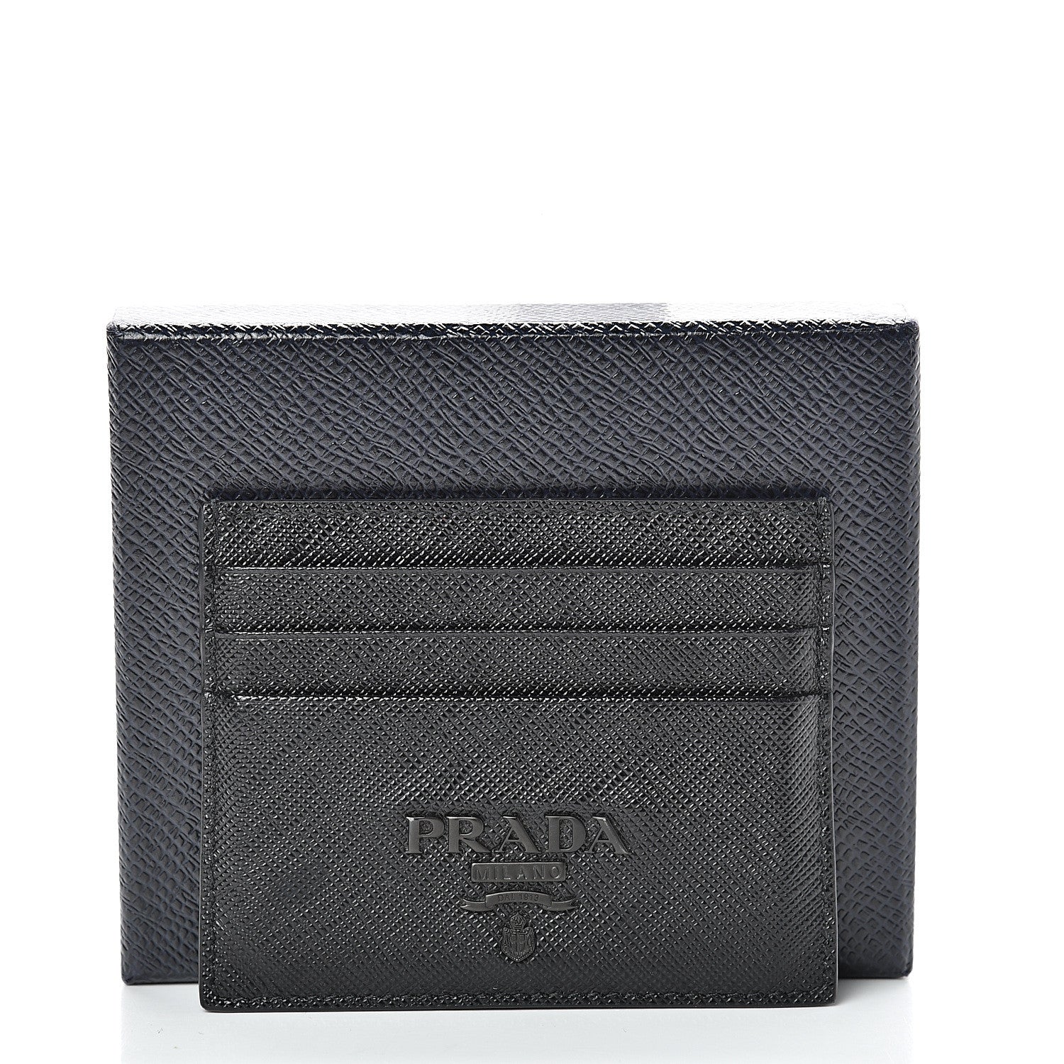 Prada Saffiano Shine Monochrome Card Holder Black 8 of 8