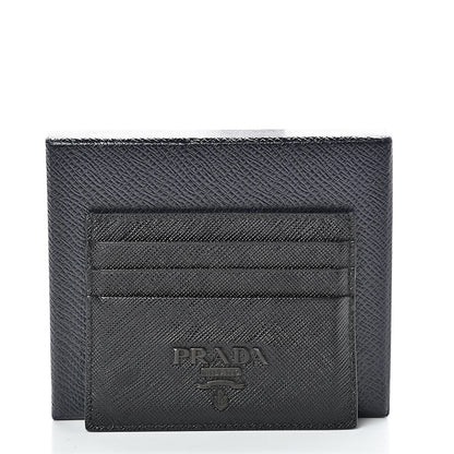 Prada Saffiano Shine Monochrome Card Holder Black 8 of 8