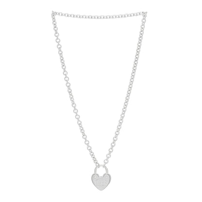 Tiffany Sterling Silver Return To Tiffany Love Heart Lock Pendant Necklace 2 of 3