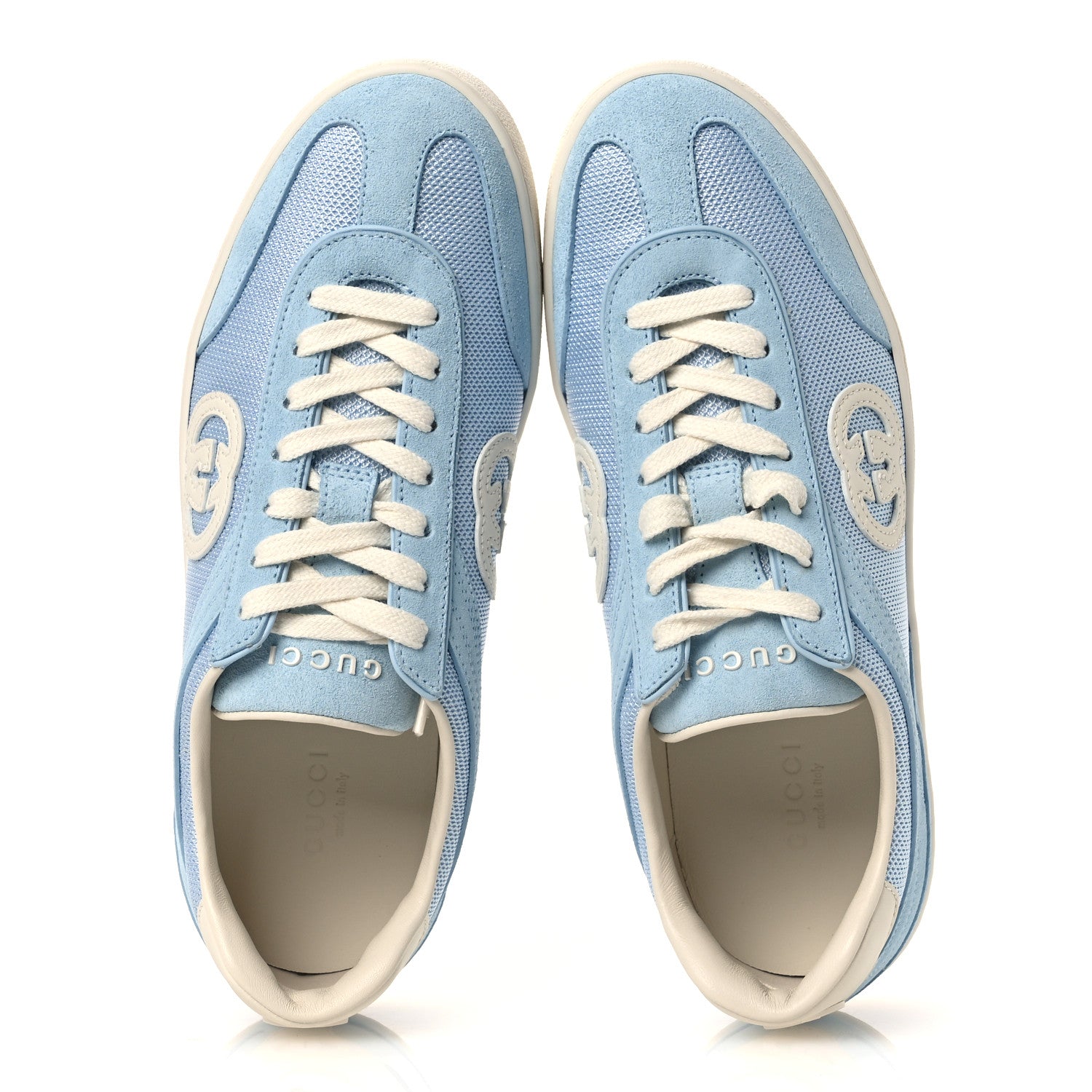 Gucci Suede Mesh Womens G75 Sneakers 37.5 Blue 2 of 11