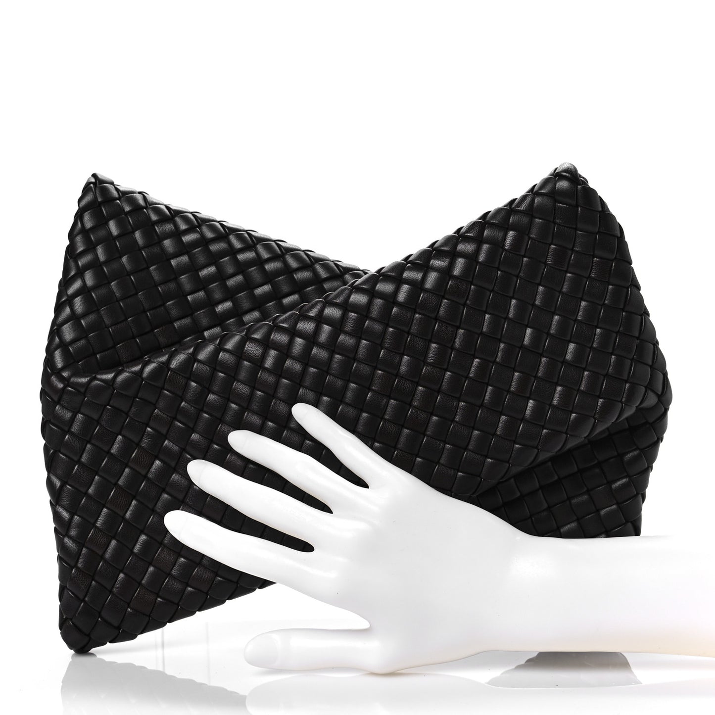 Nappa Intrecciato Crisscross Clutch Fondente