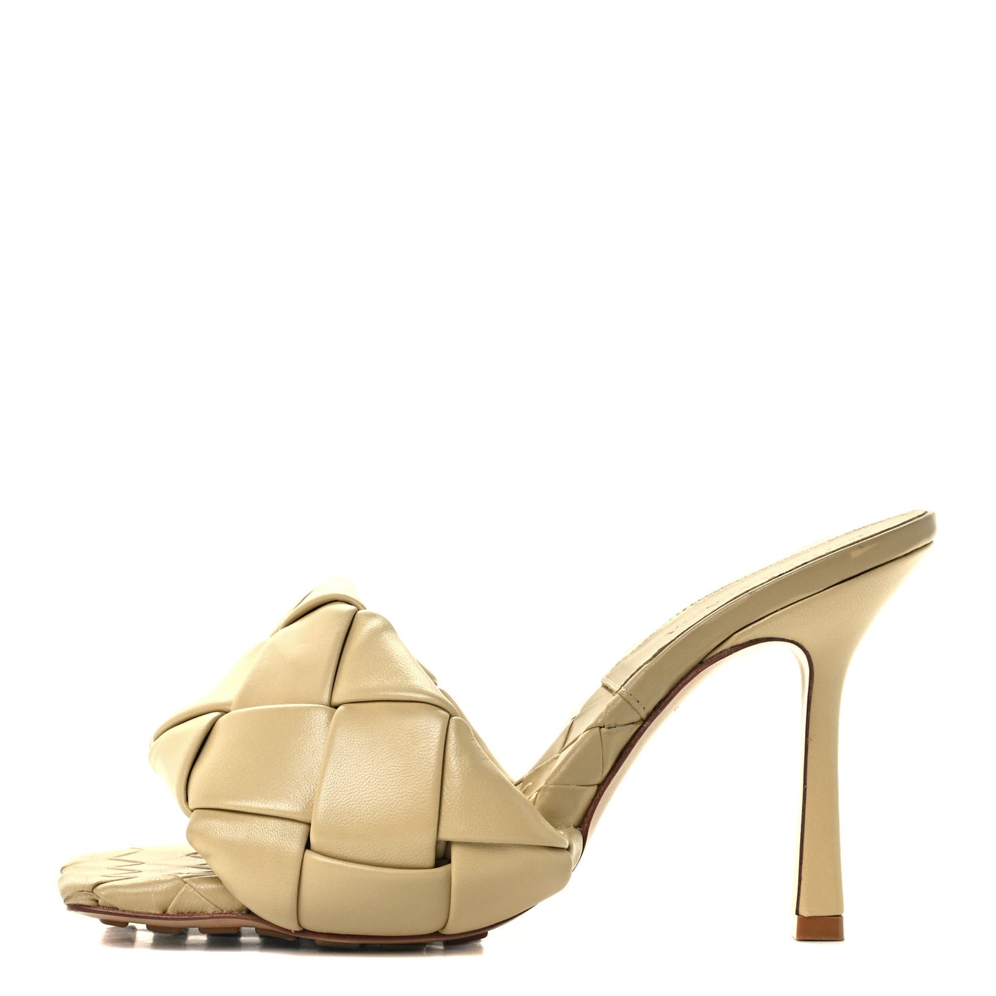 Nappa Maxi Intrecciato Lido Mule Sandals 37 Cane Sugar
