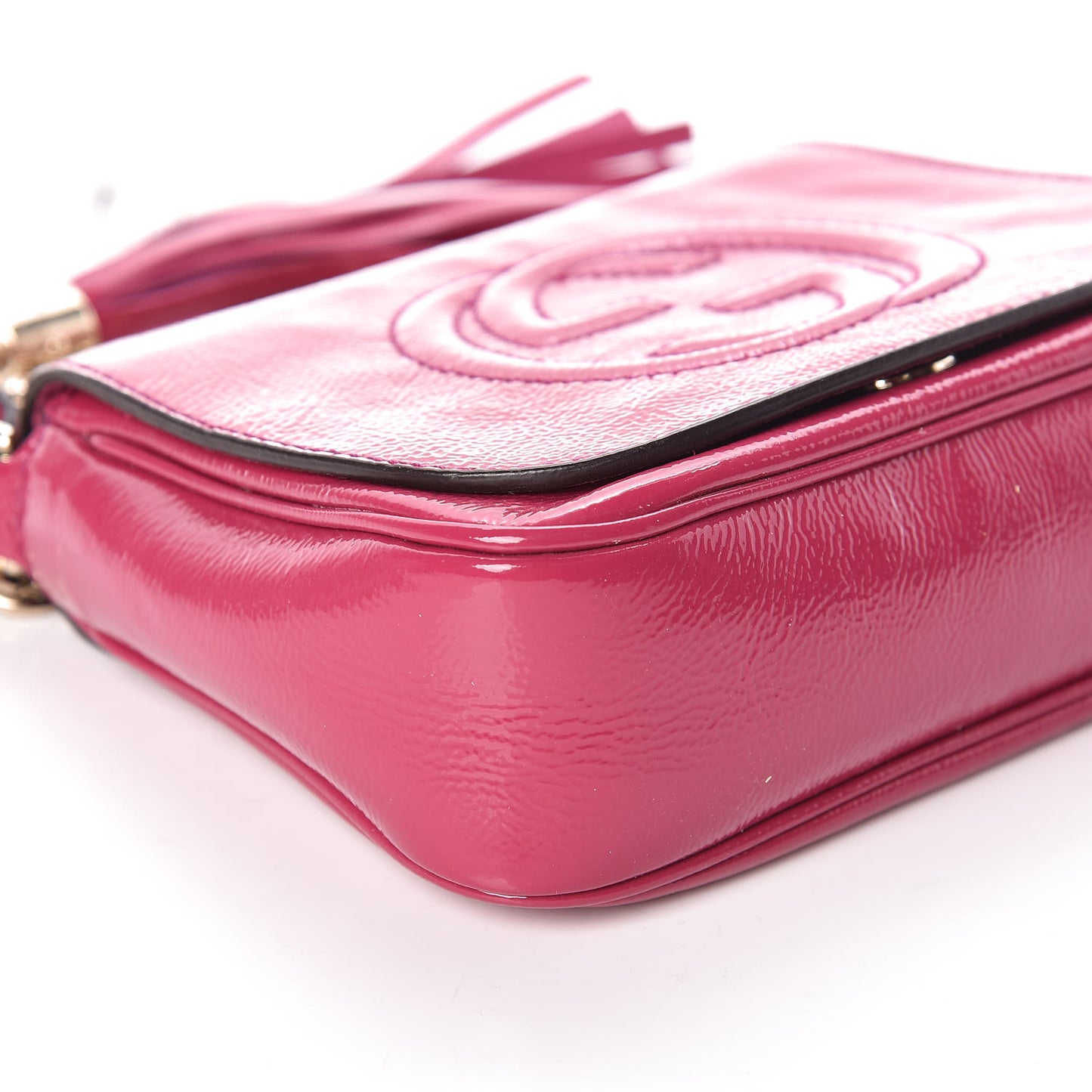 Vernice Naplack Small Soho Flap Crossbody Bright Bougainvillea