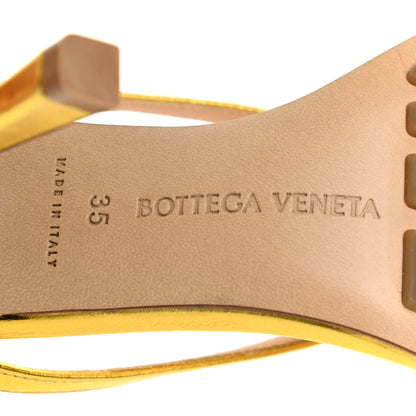Bottega Veneta Lambskin Stretch Multi Strap 90mm Sandals 35 Gold 6 of 7
