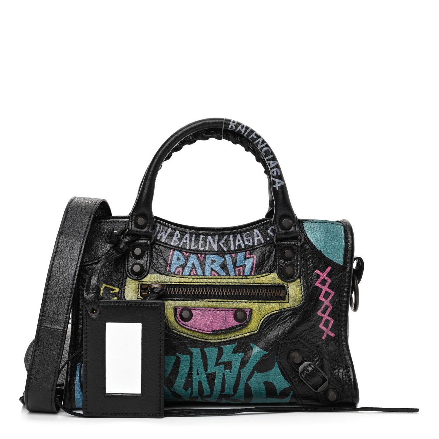 Agneau Arena Graffiti All Over Classic Hardware Mini City Black Multicolor