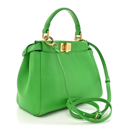 Fendi Nappa Mini Peekaboo Iconic Satchel Tomatillo 3 of 16