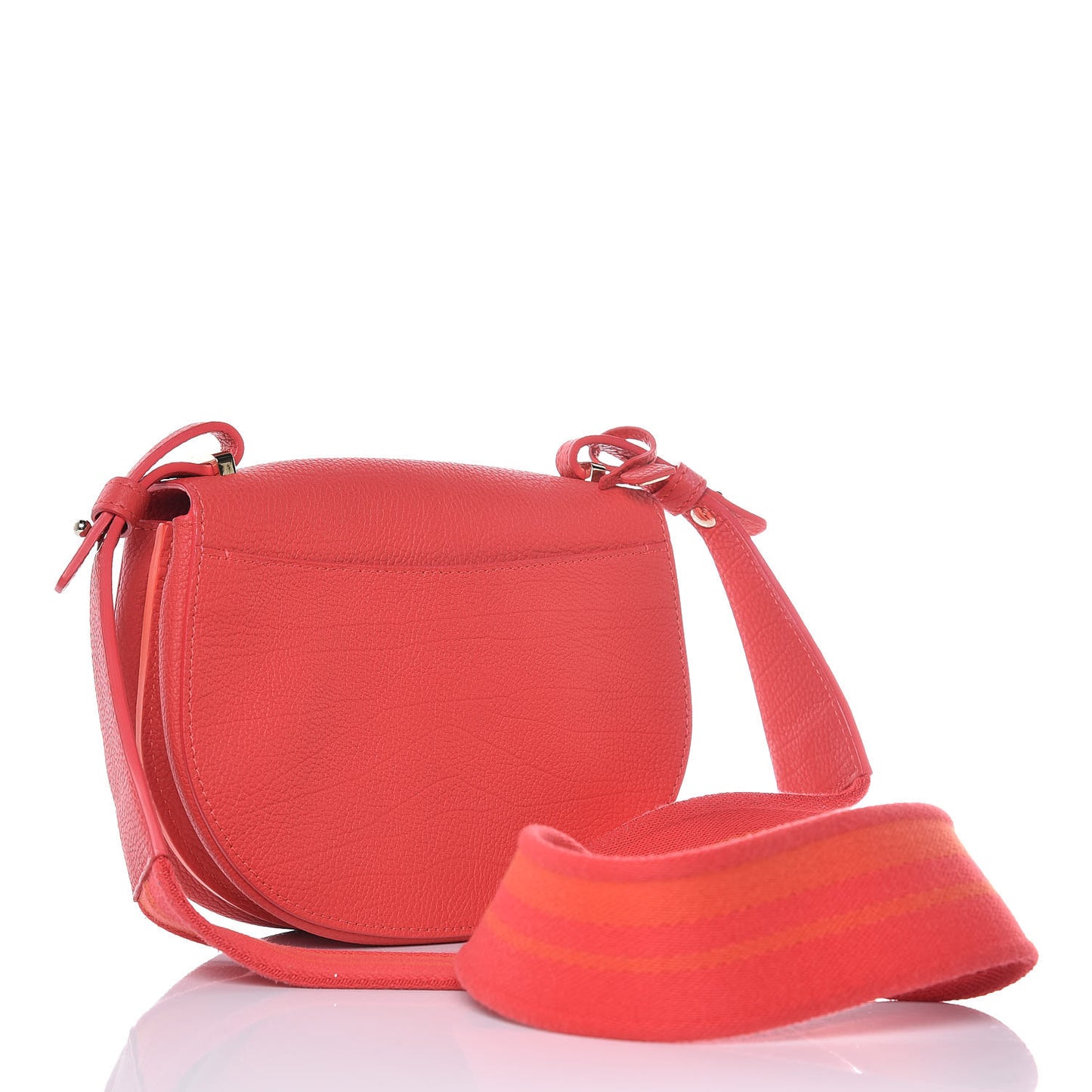 Crispy Calfskin Mini Le Mutin Saddle Bag Coral