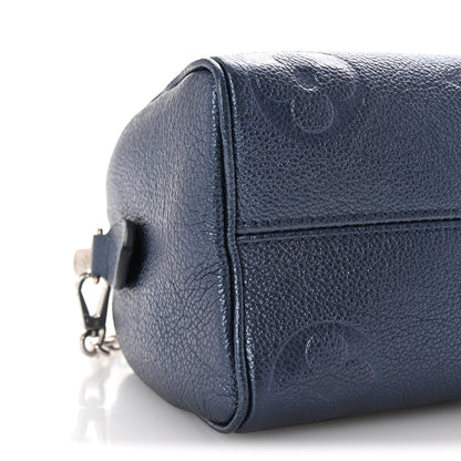 Louis Vuitton Metallic Empreinte Monogram Giant Speedy Bandouliere 20 Navy Nacre 8 of 9