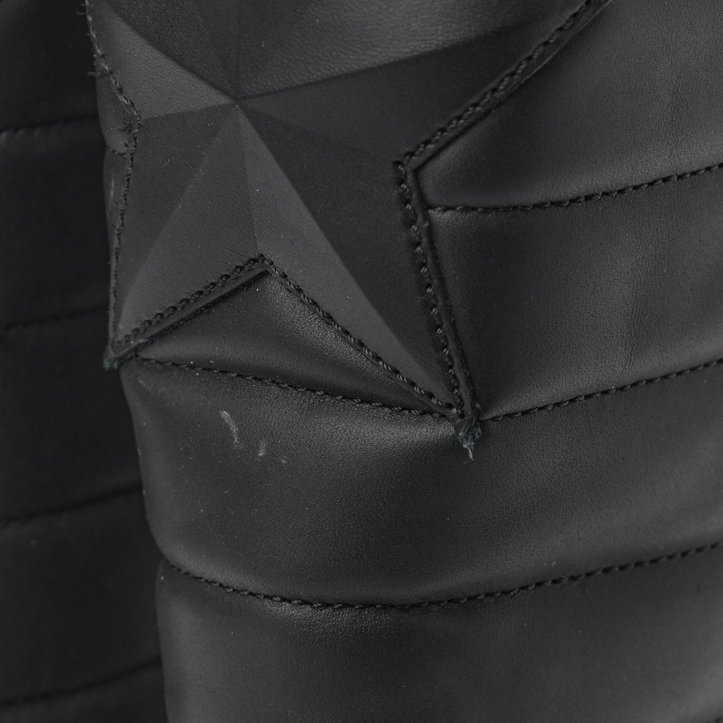 Calfskin Star Quilted Biker Boots 37 Brown
