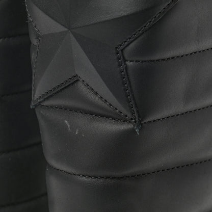 Chanel Calfskin Star Quilted Biker Boots 37 Brown 9 of 10