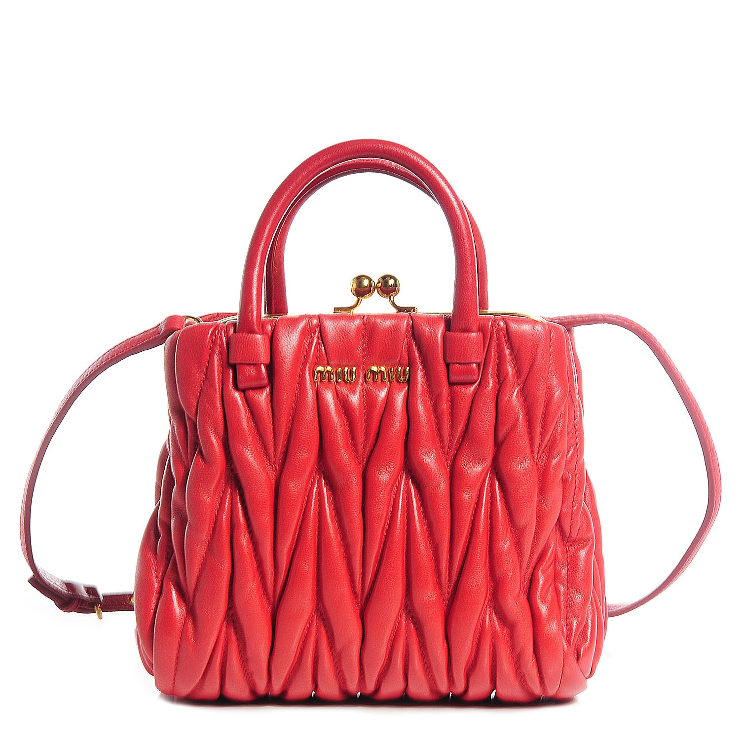 Miu Miu Matelasse Lux Mini Crossbody Tote Rubino 1 of 7