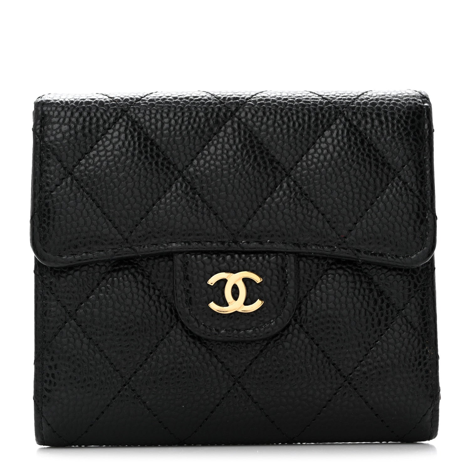 Chanel Caviar Quilted Compact Flap Wallet Black 1 of 8