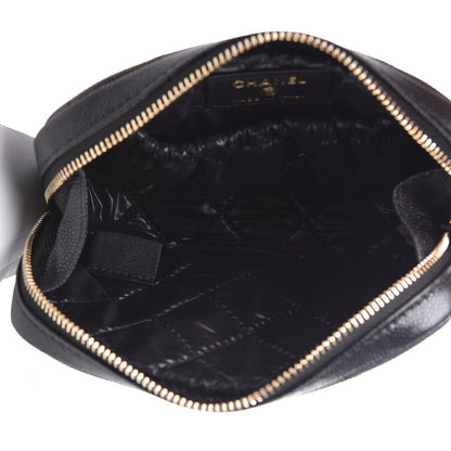Chanel Caviar Quilted Small Curvy Pouch Cosmetic Case Black 5 of 8