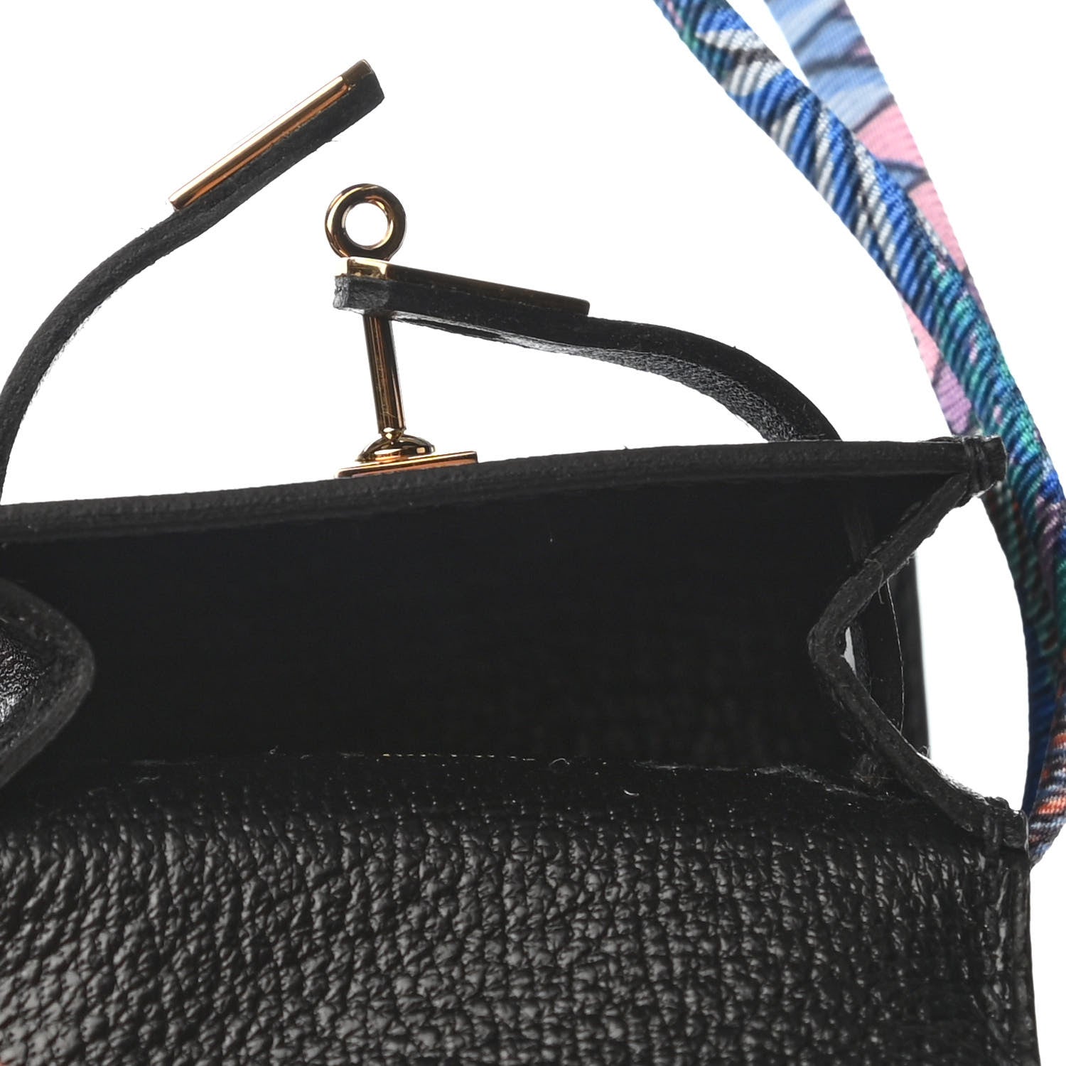 Hermes Tadelakt Mini Kelly Twilly Bag Charm Black 3 of 3