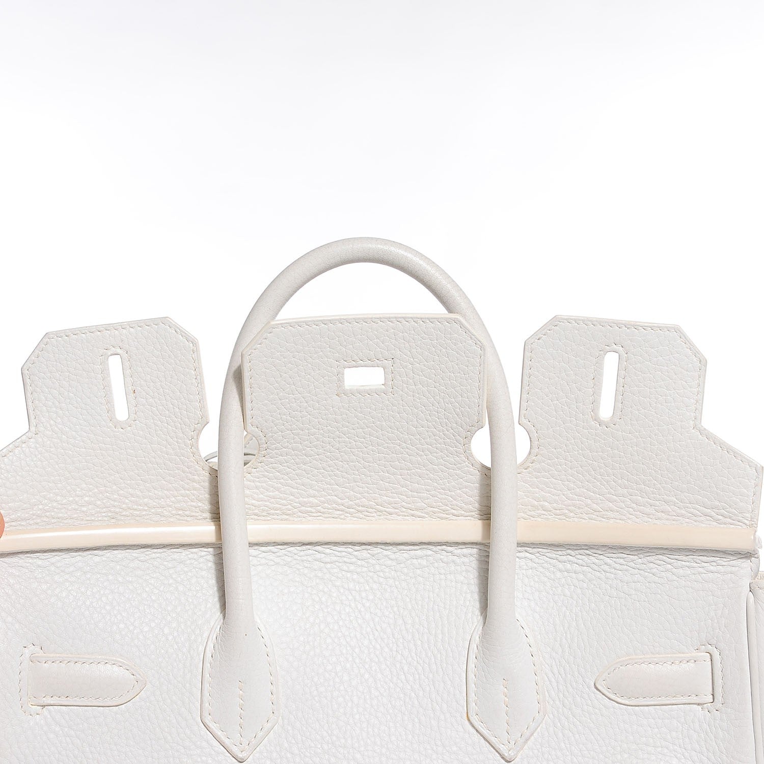 Hermes Taurillon Clemence Birkin 30 White 26 of 28