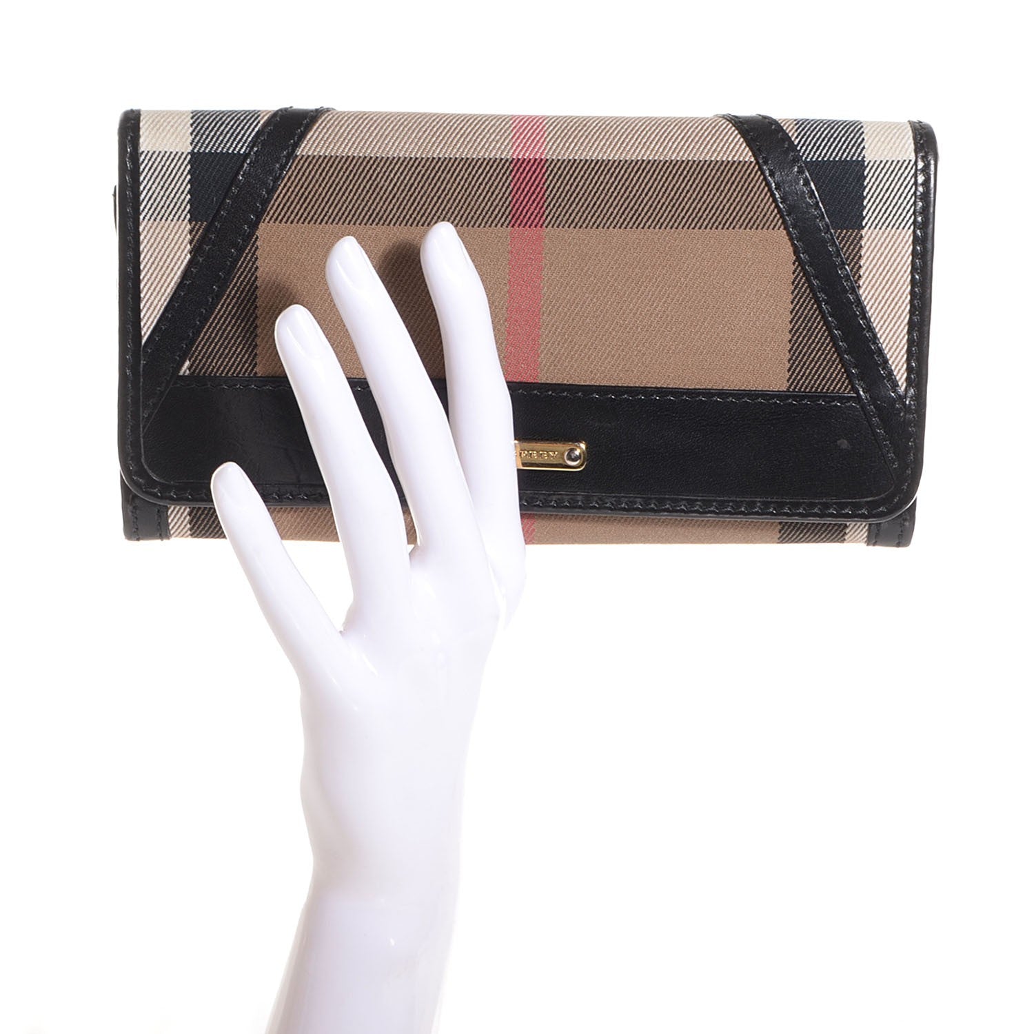 Burberry House Check Bridle Calfskin Penrose Continental Wallet Black 2 of 9