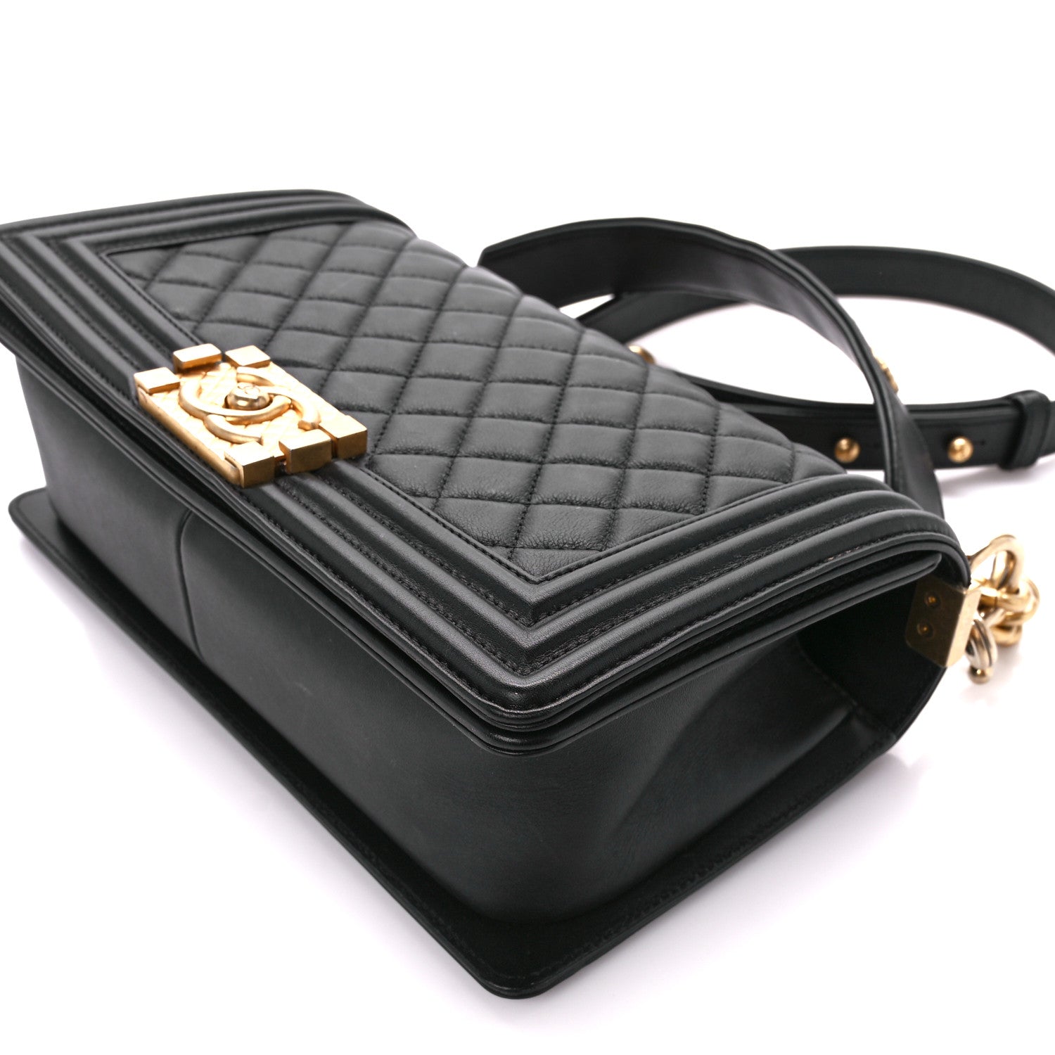 Chanel Calfskin Medium Boy Logo Top Handle Flap Black 10 of 11